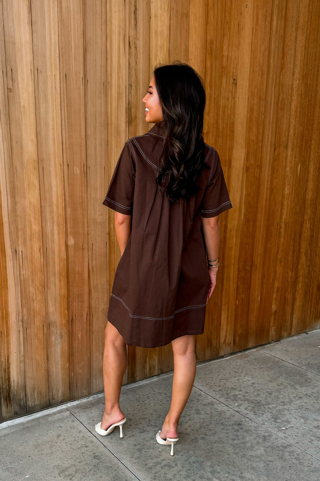 Latte Sipping Collared Mini Dress
