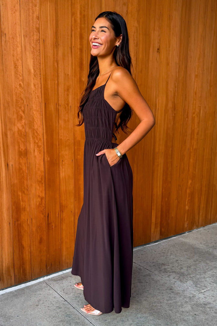 In the Groove Maxi Dress - Brown