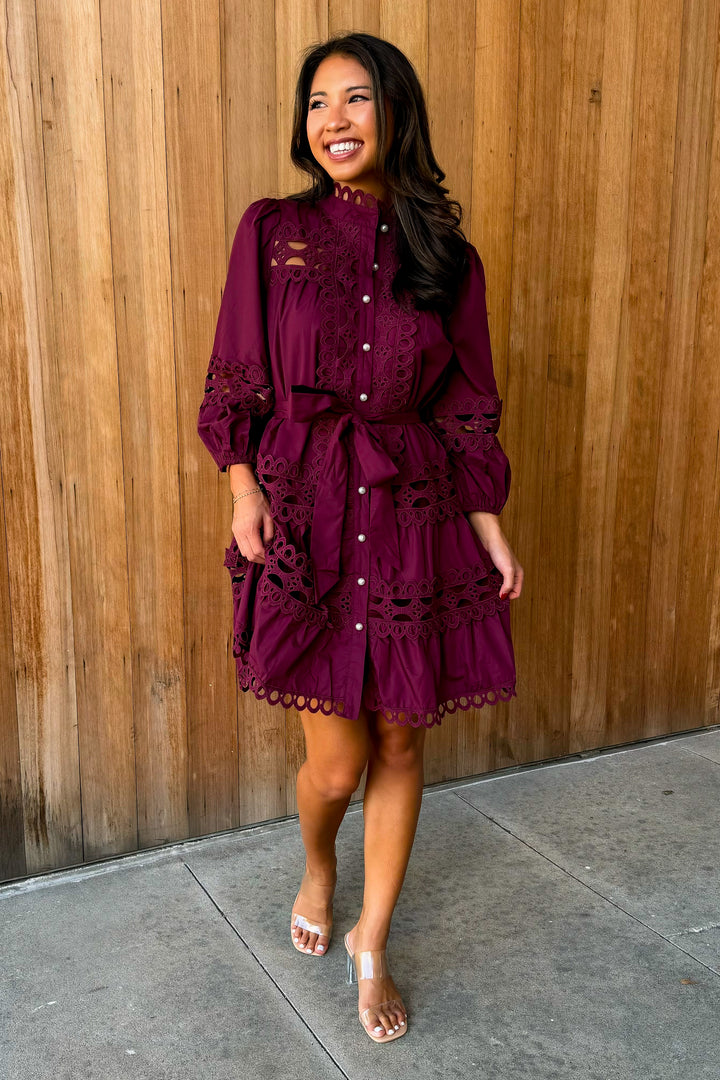 Timeless Merlot Lace Dress