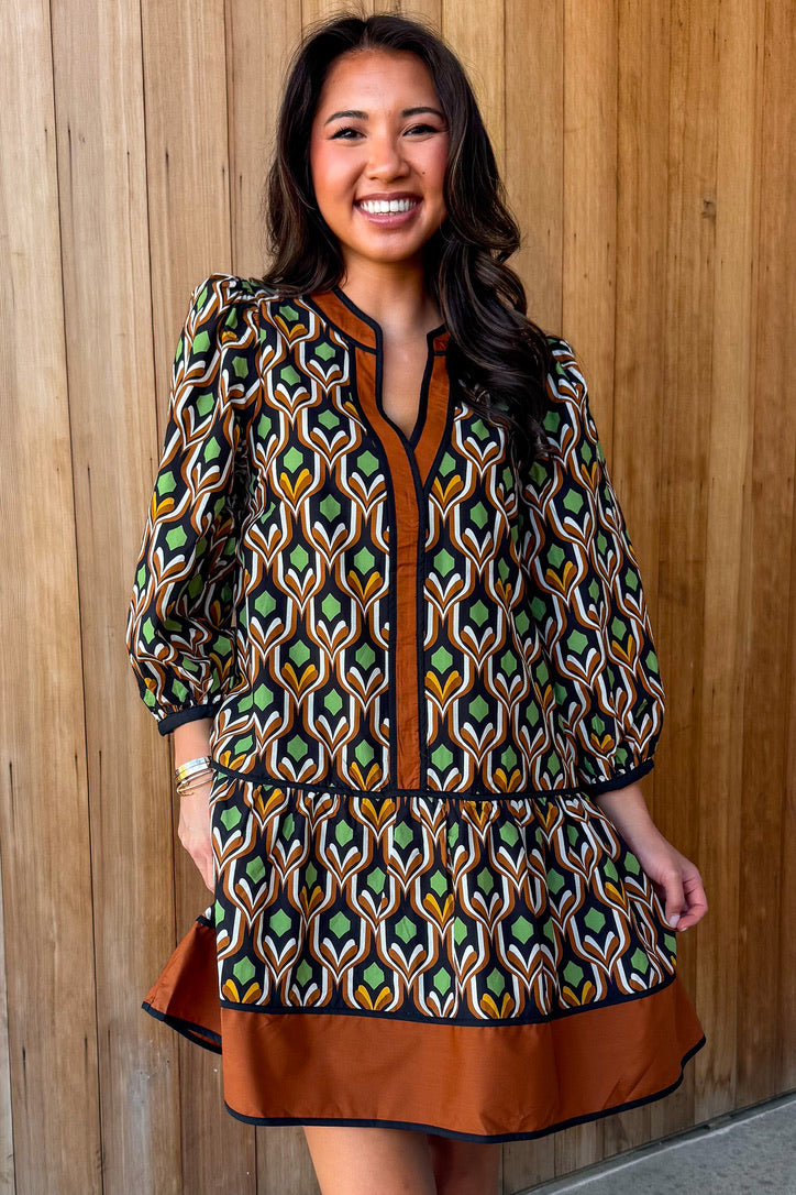 Coffee Date  Printed Dress