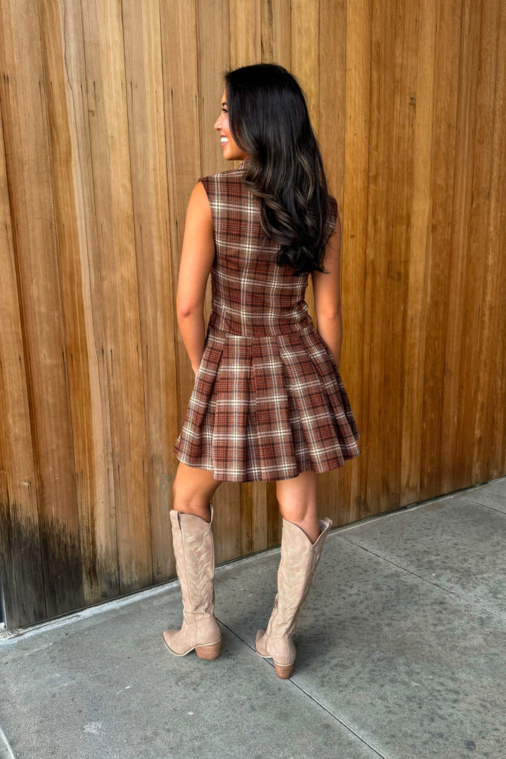 High Hopes Plaid Collared Dress