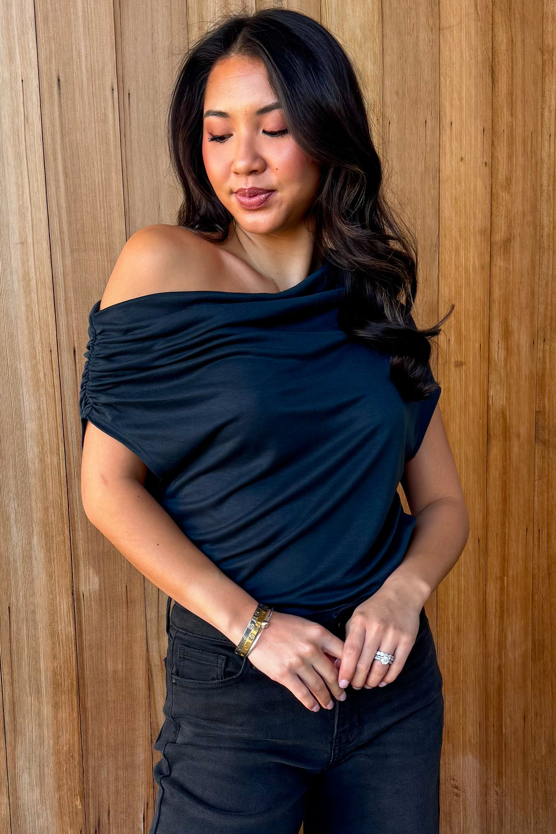 New Obsession Off the Shoulder Top - Ink