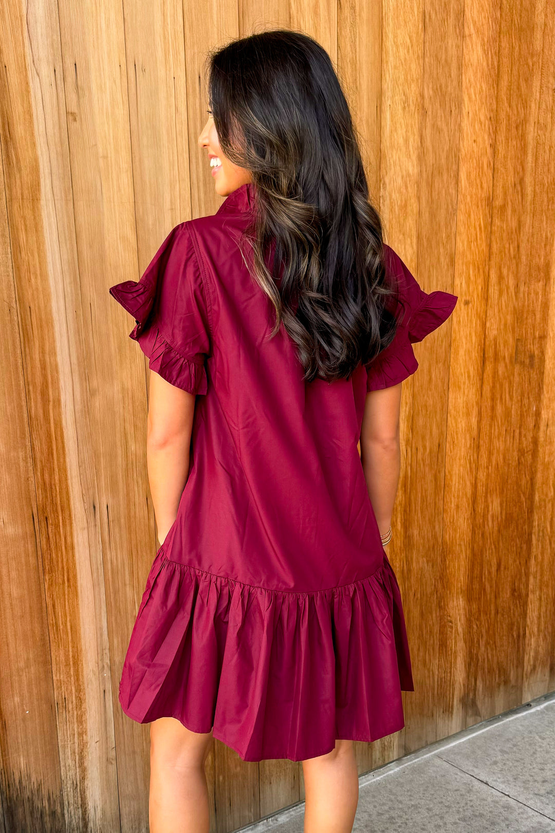Moments in Between Dress - Burgundy