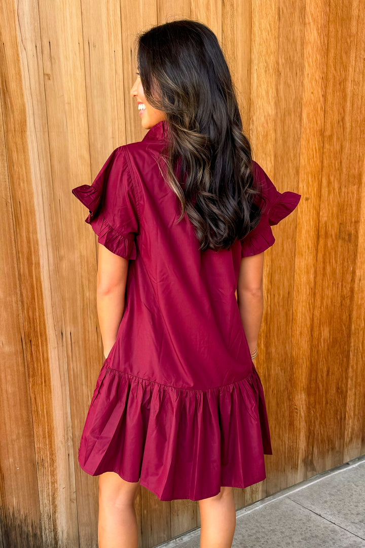 Moments in Between Dress - Burgundy