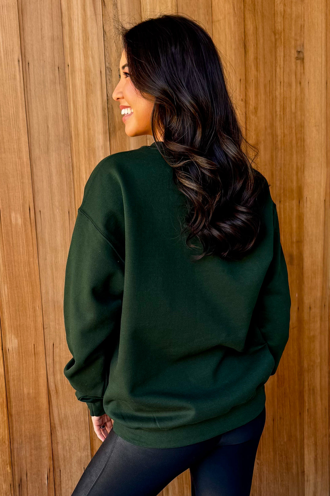 Merrier with A Martini Forest Green Sweatshirt