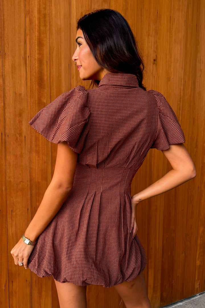 Coffee Date Plaid Dress