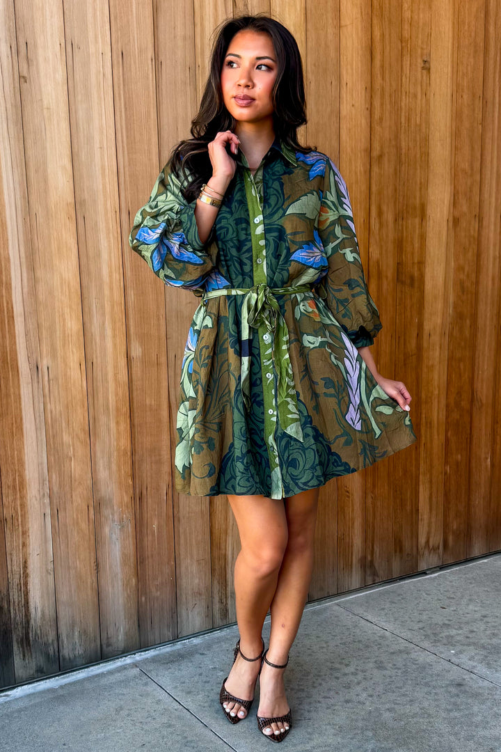 Bold Touch Botanical Print Dress
