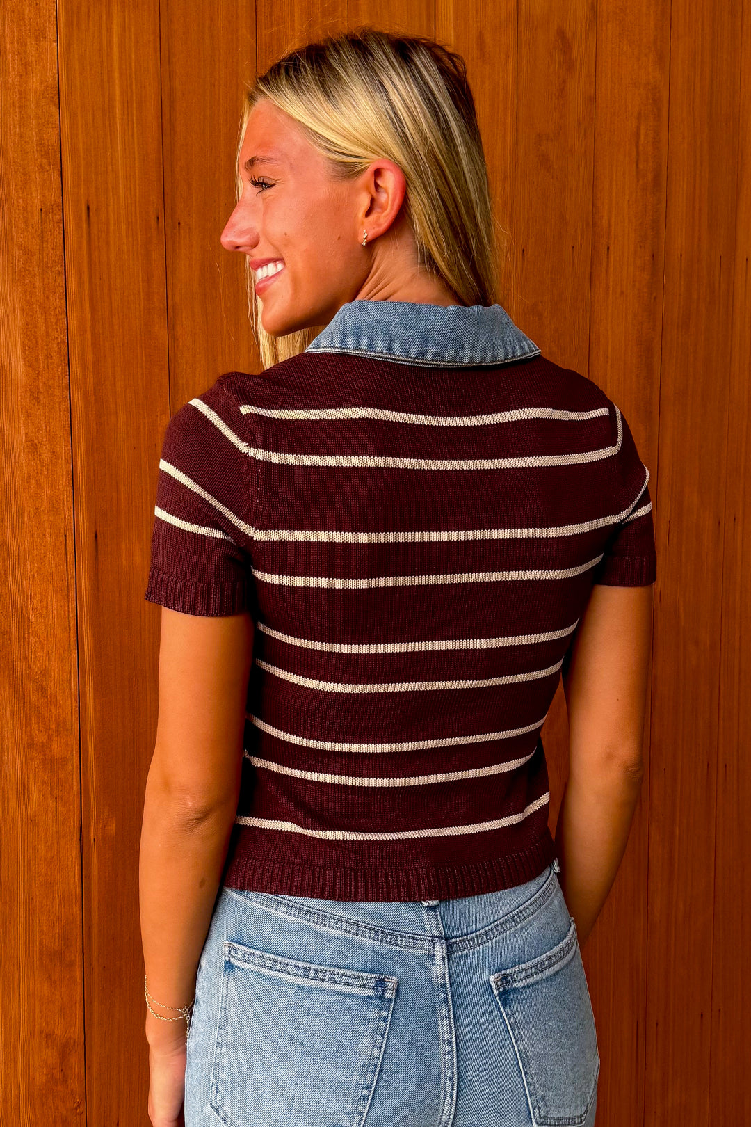 In contrast Collared Top