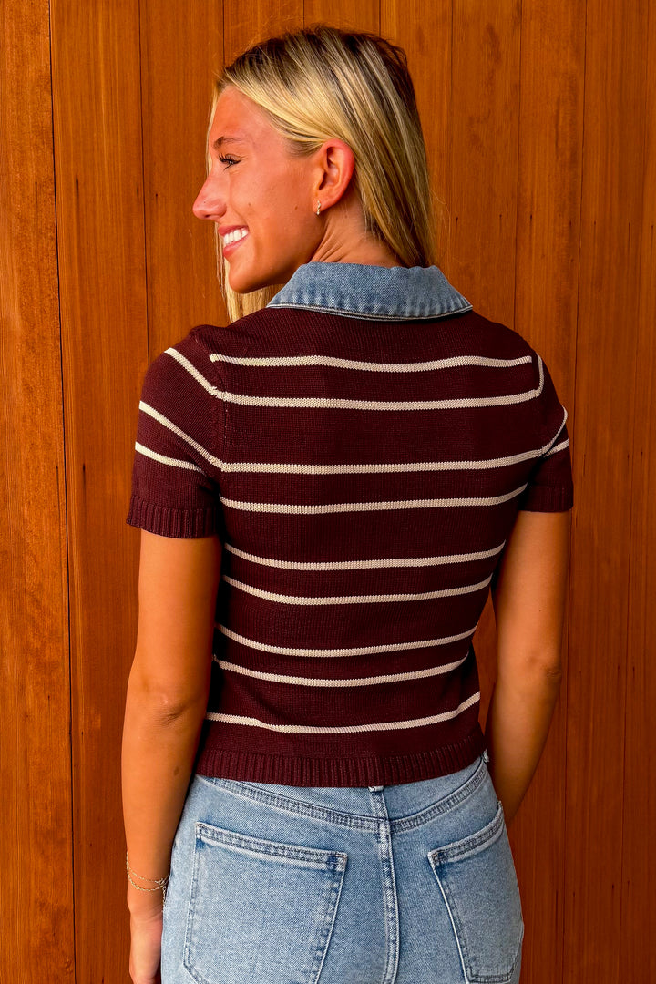 In contrast Collared Top