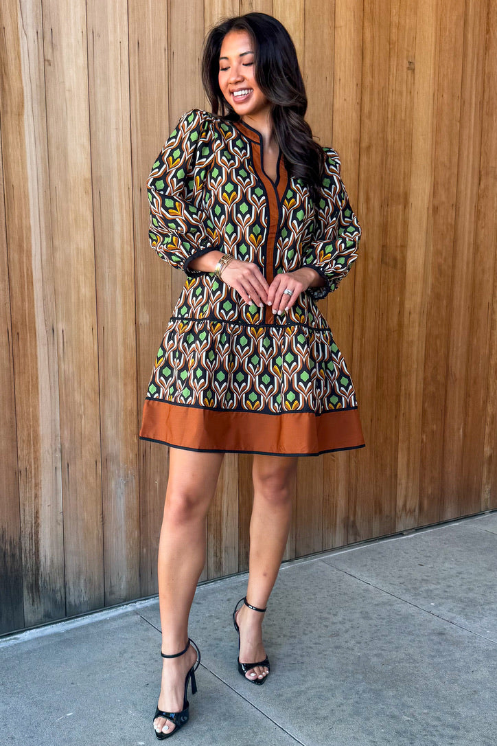 Coffee Date  Printed Dress