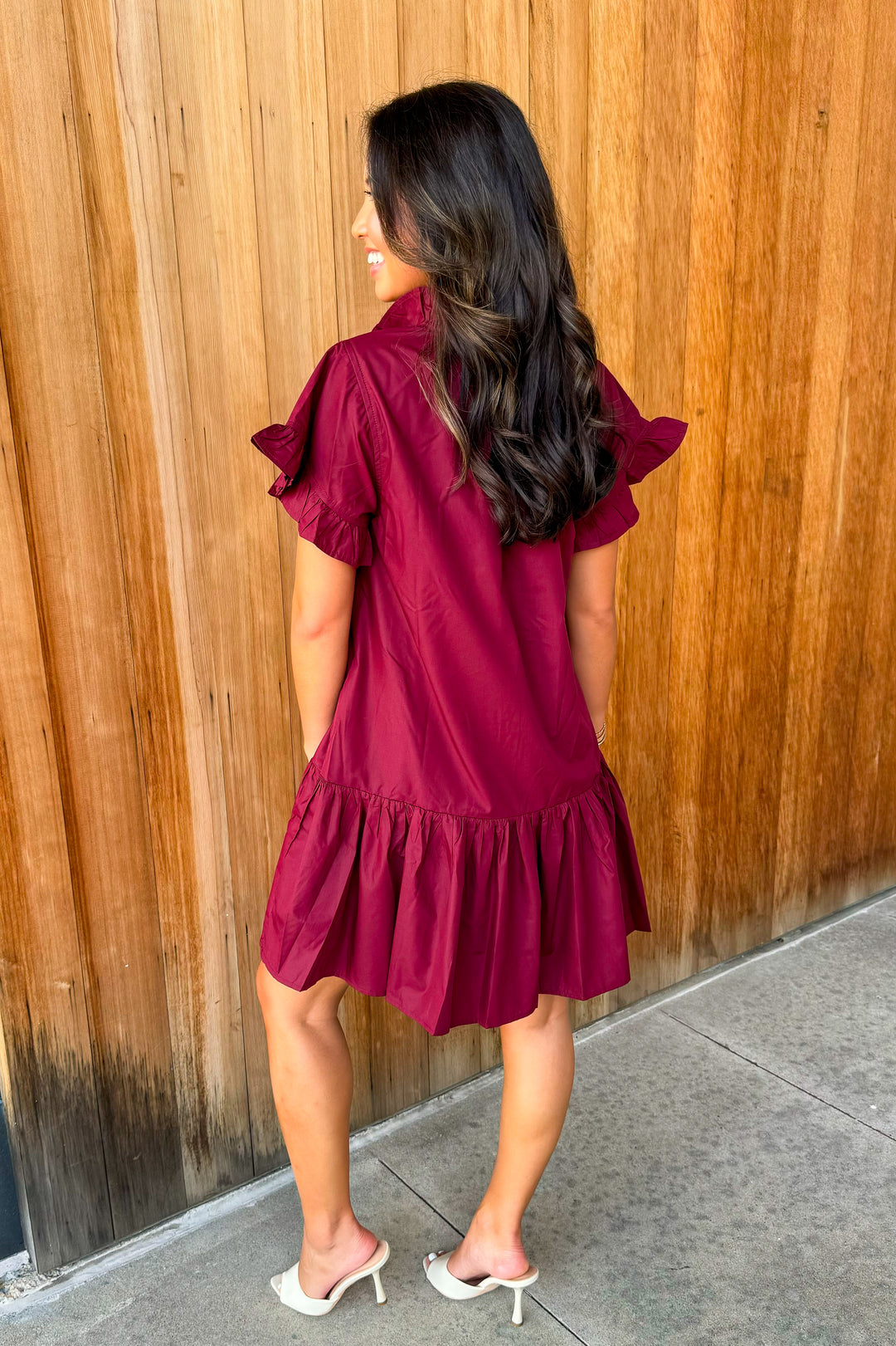 Moments in Between Dress - Burgundy