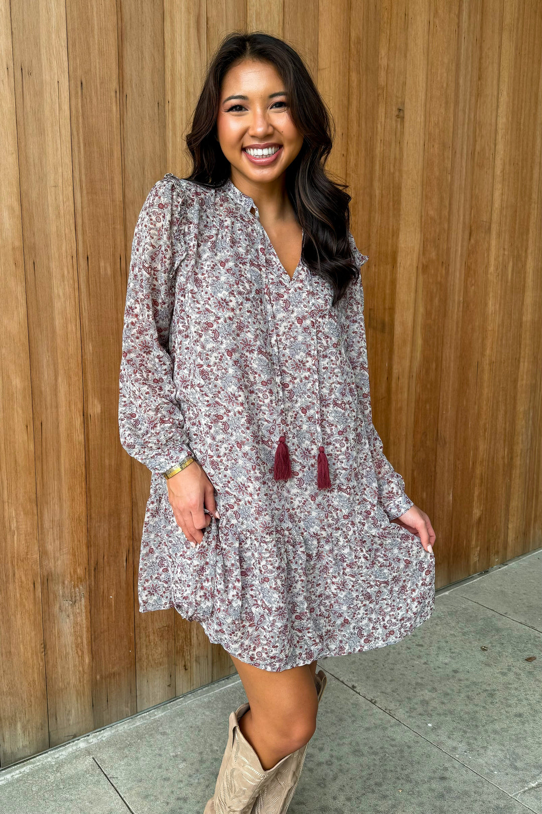 Secret Gardens Floral Long Sleeve Dress