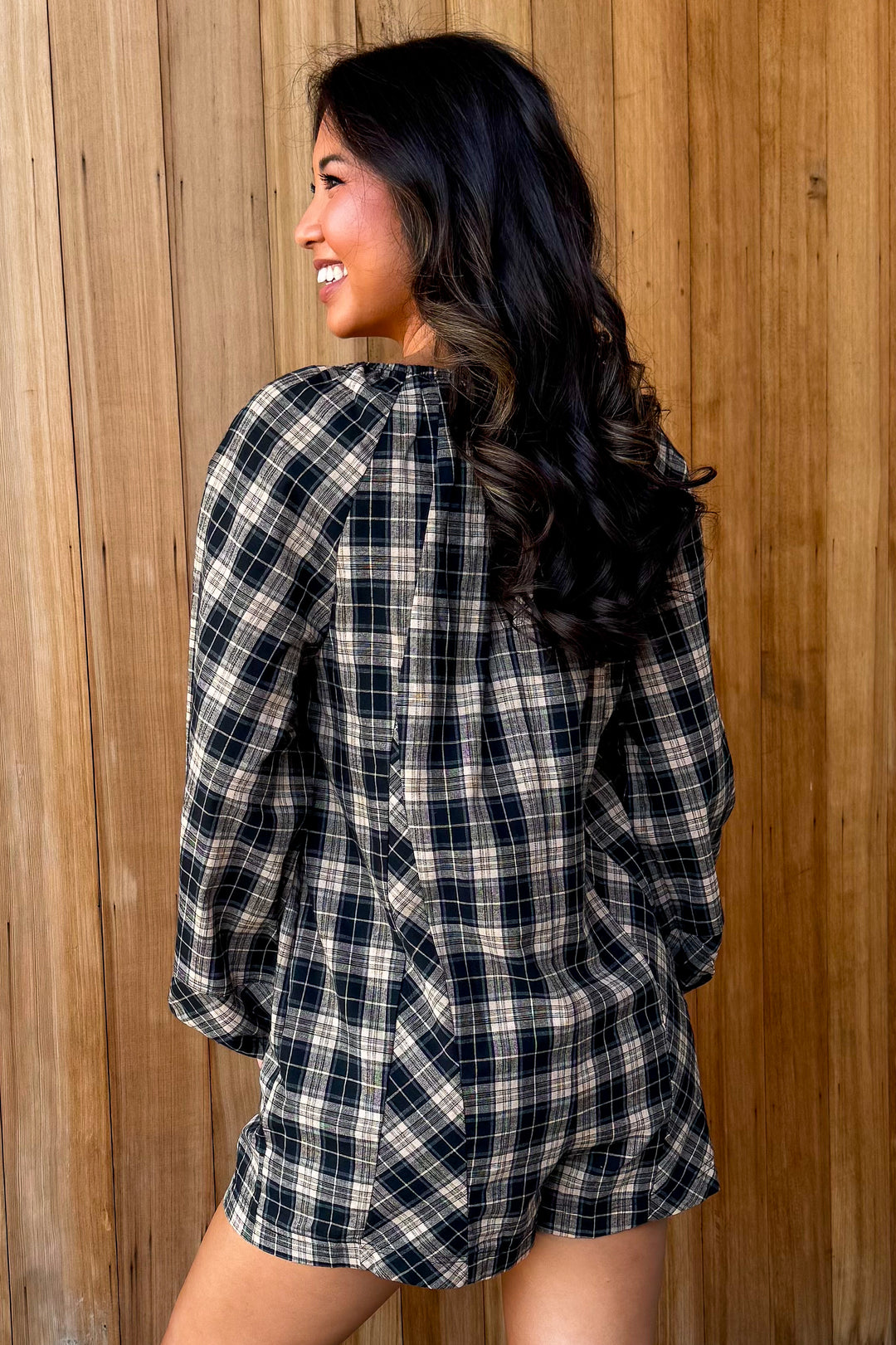 Falling for You plaid romper