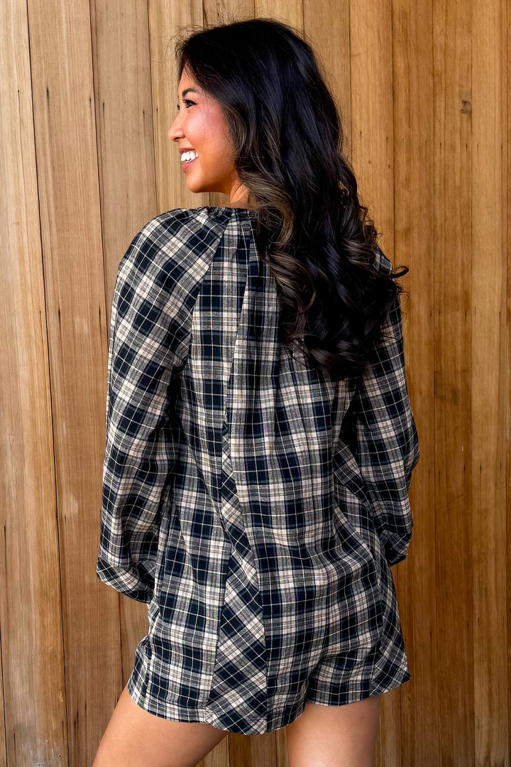 Falling for You plaid romper