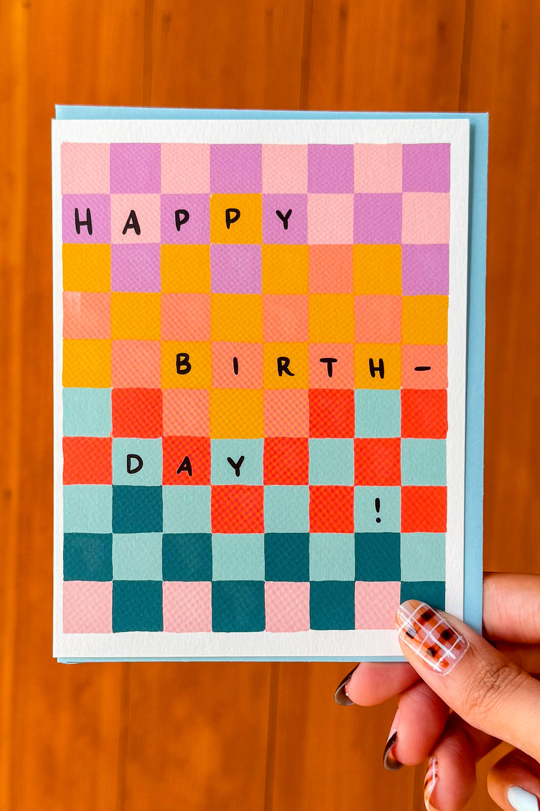 Colorful Checkerboard Birthday Card