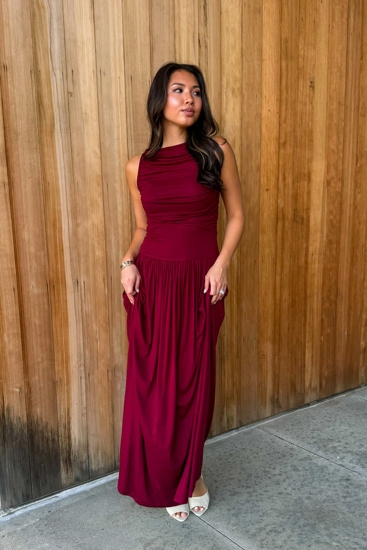 You know Me Maxi Dress -Merlot