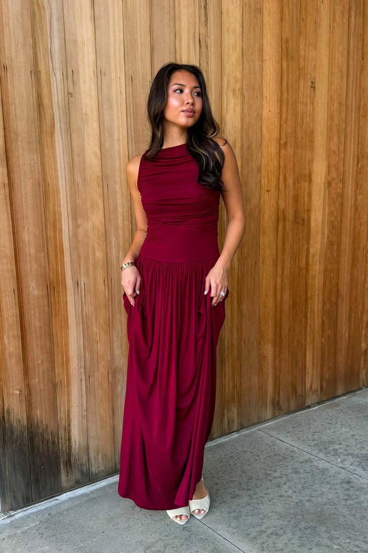 You know Me Maxi Dress -Merlot