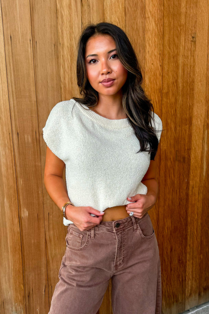 One More Thing Knit Top - Natural