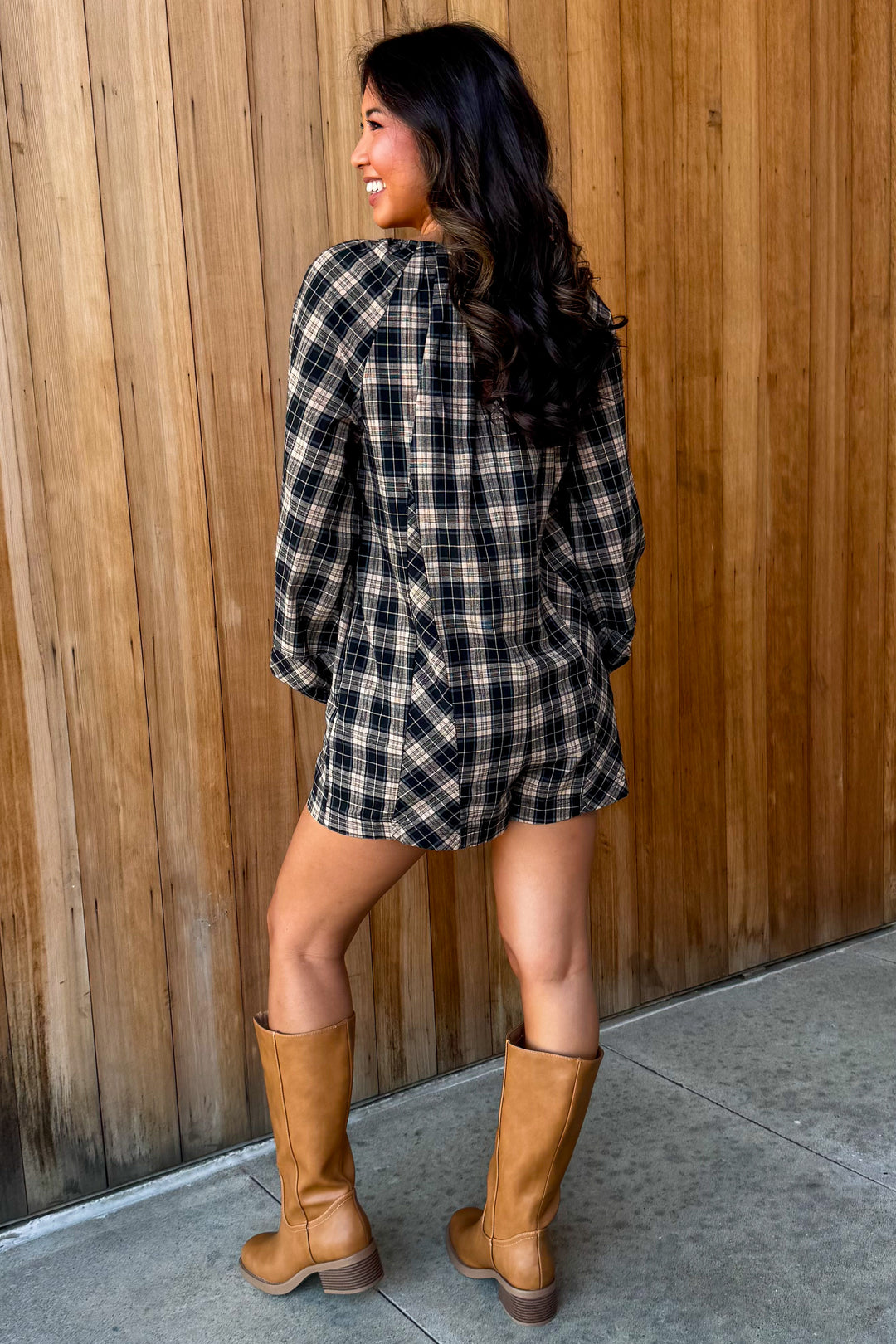 Falling for You plaid romper