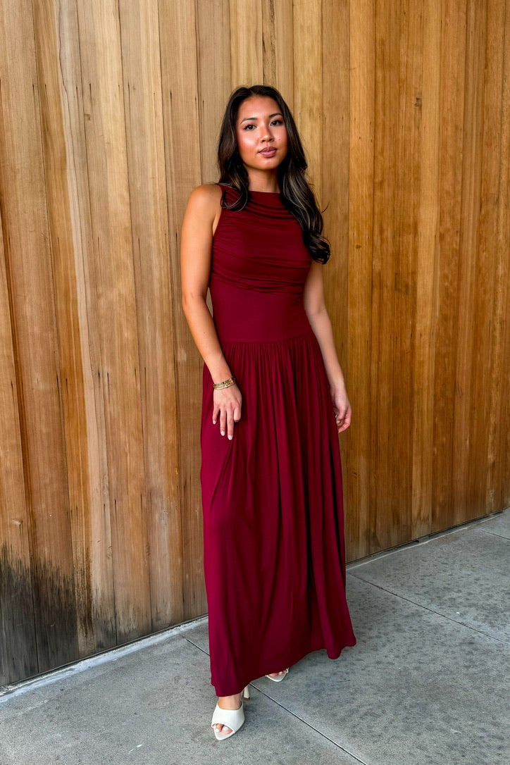 You know Me Maxi Dress -Merlot