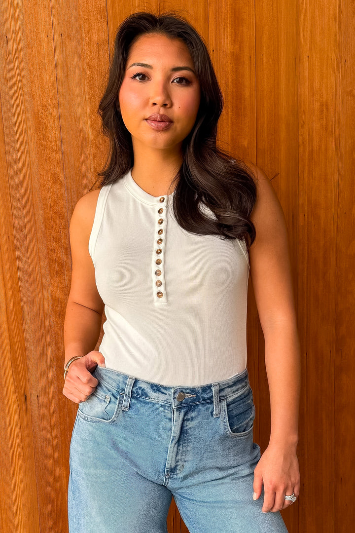 Low Key Knit Tank - Off White