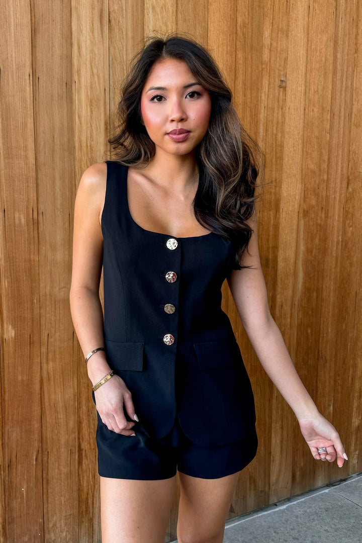 Effortlessly Chic Black Sleeveless Romper