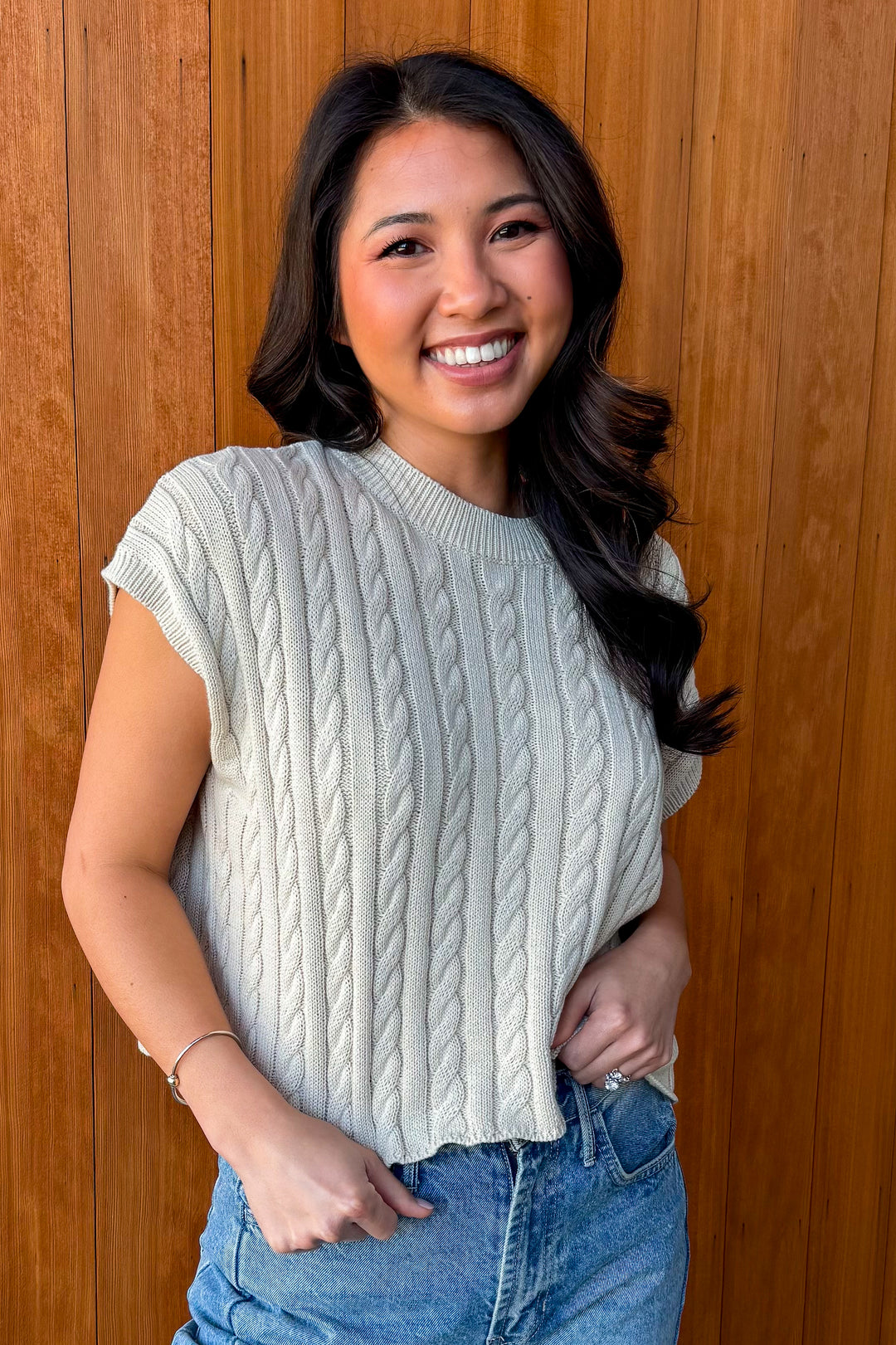 Just Because Sweater Top -Oatmeal