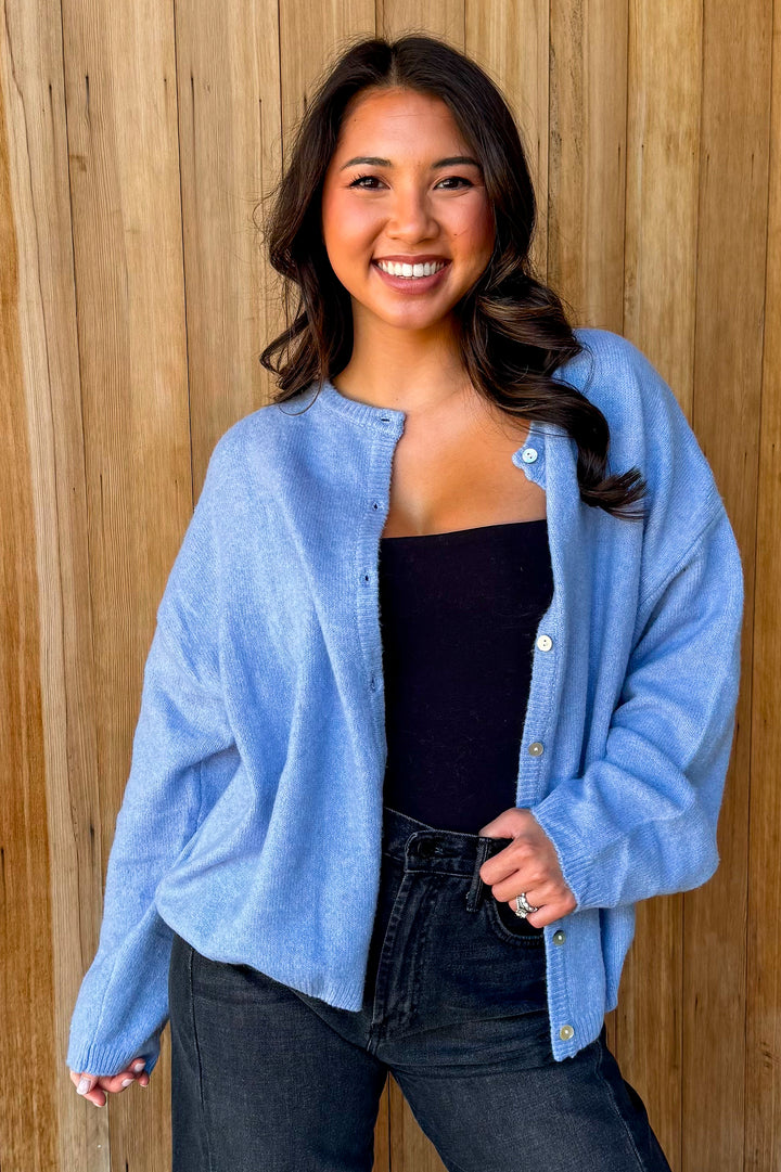 Cozy Cutie Cardigan -Light Blue