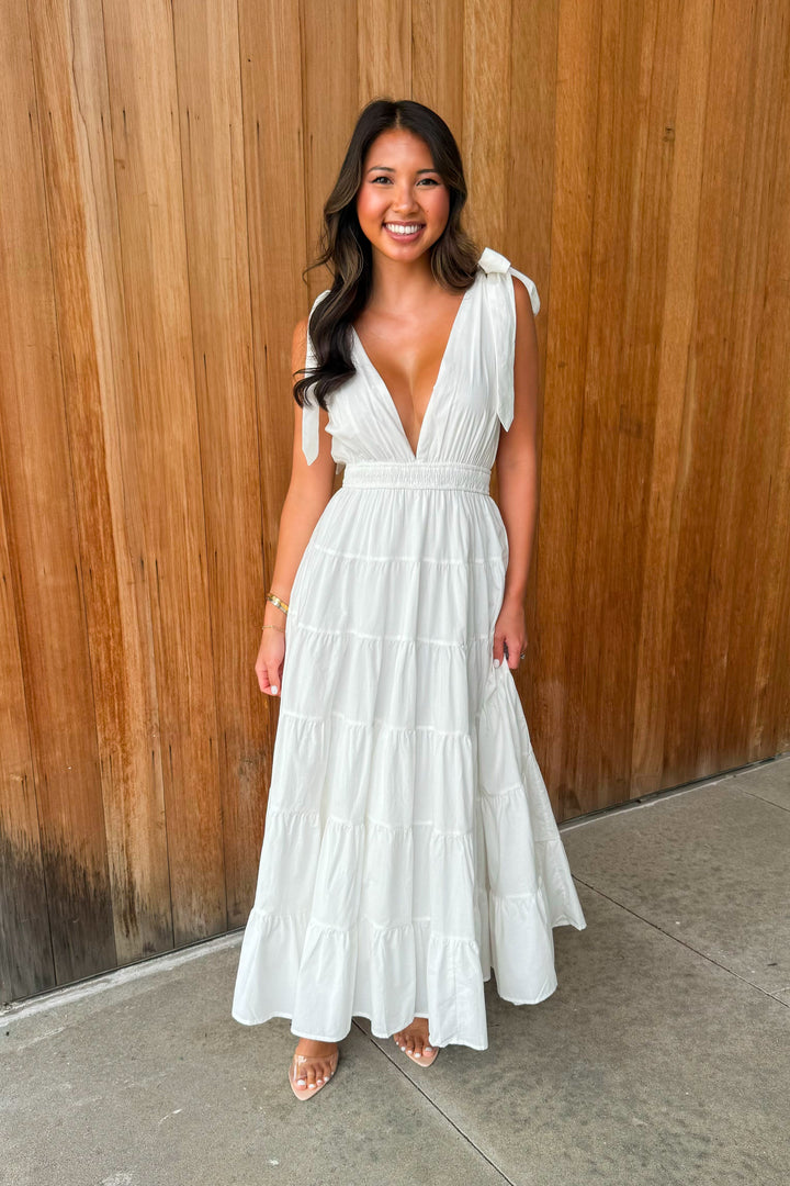 Chasing Love Off White sleeveless Maxi Dress