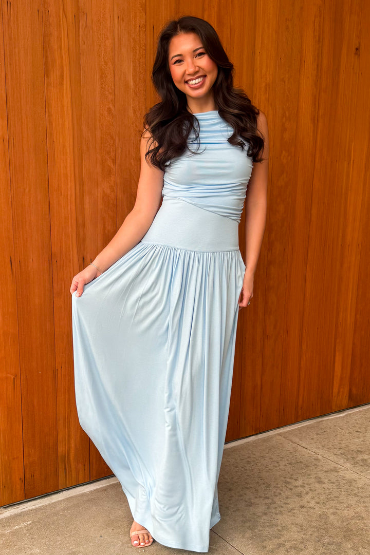 You know Me Maxi Dress - Lt Blue
