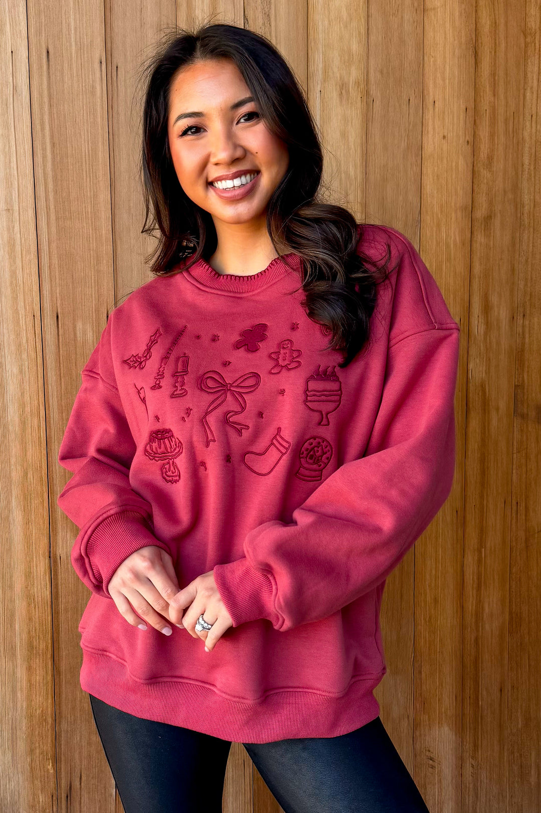 Christmas Feels Embroidered Sweater