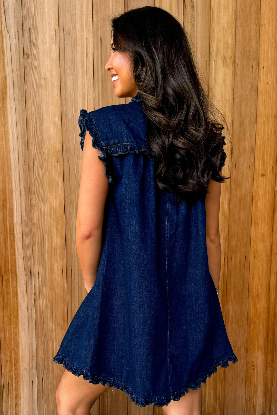 Open Book Denim Dress