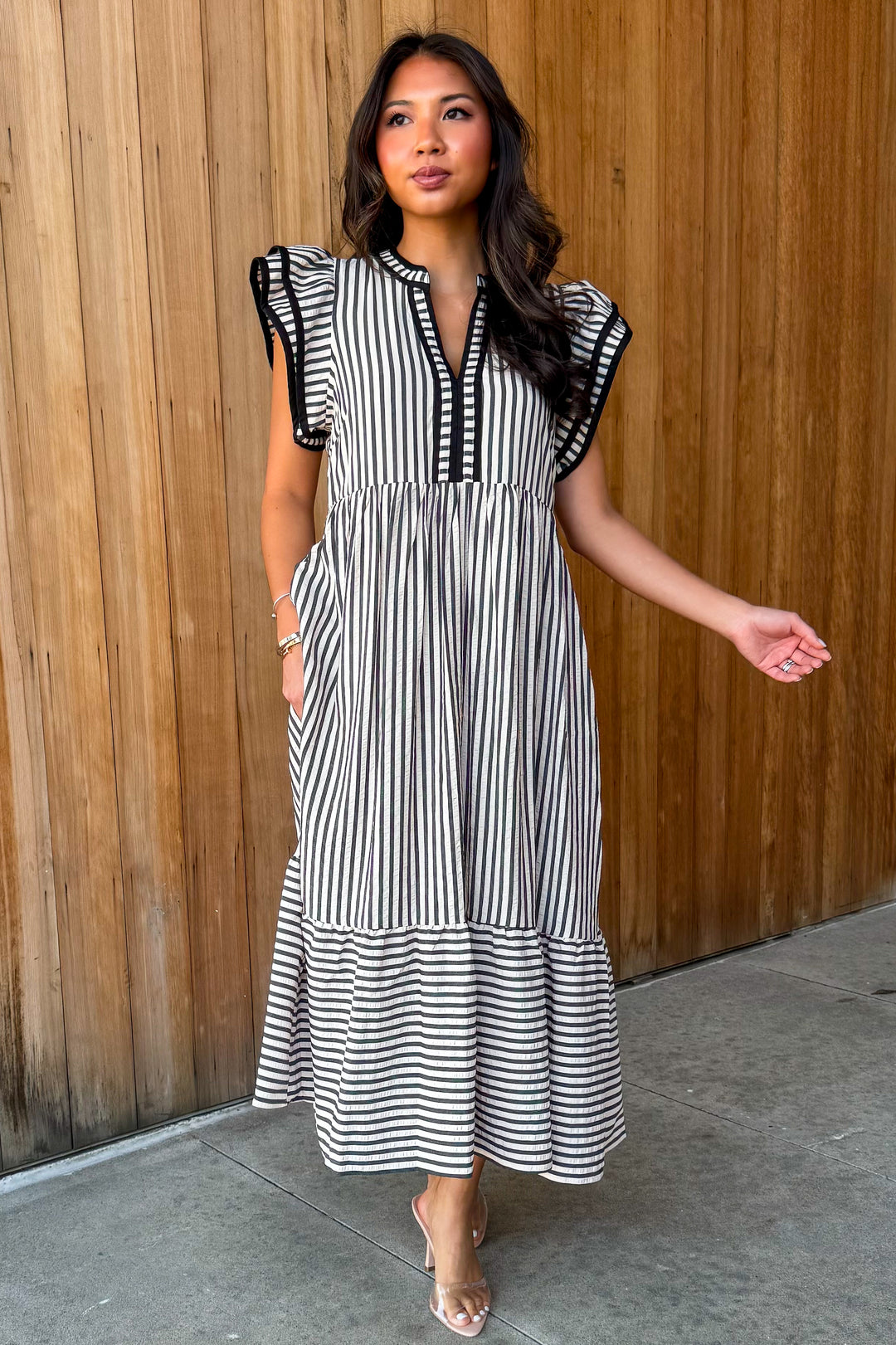 Read my Mind Striped Midi Dress