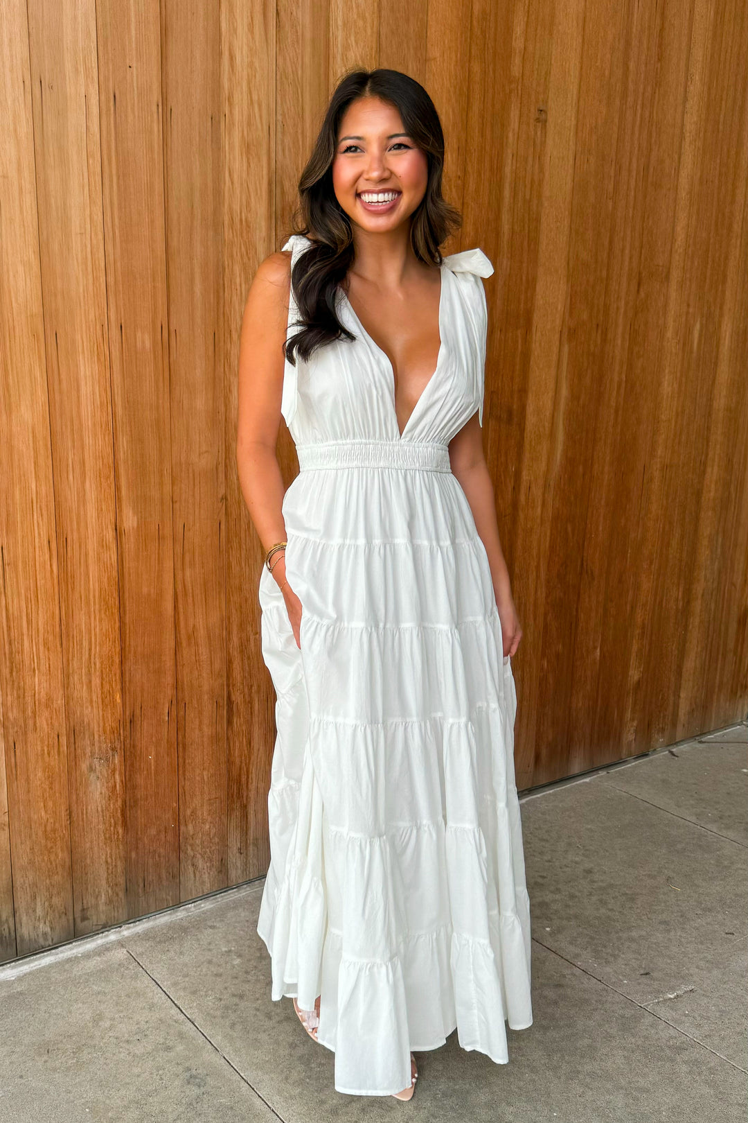 Chasing Love Off White sleeveless Maxi Dress