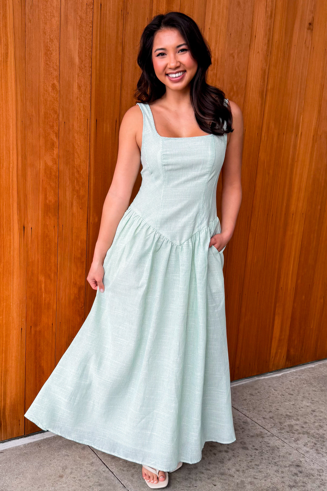 Clean Break Striped Maxi Dress