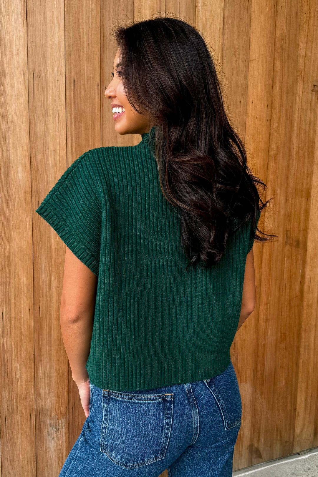 Room For More Forest Mock Neck Cropped Sweater