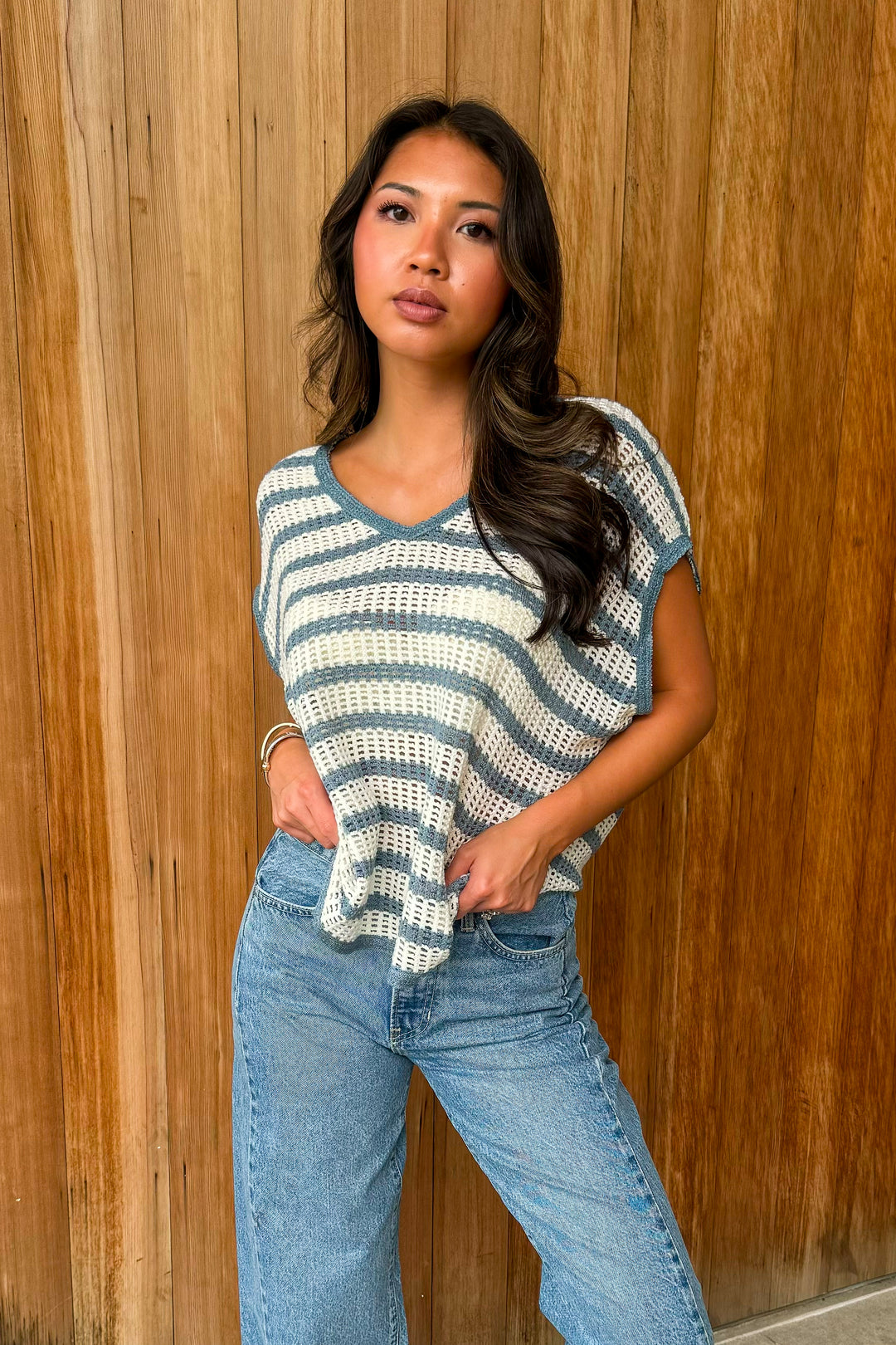 Read my Mind Oversized V-Neck Sweater Top