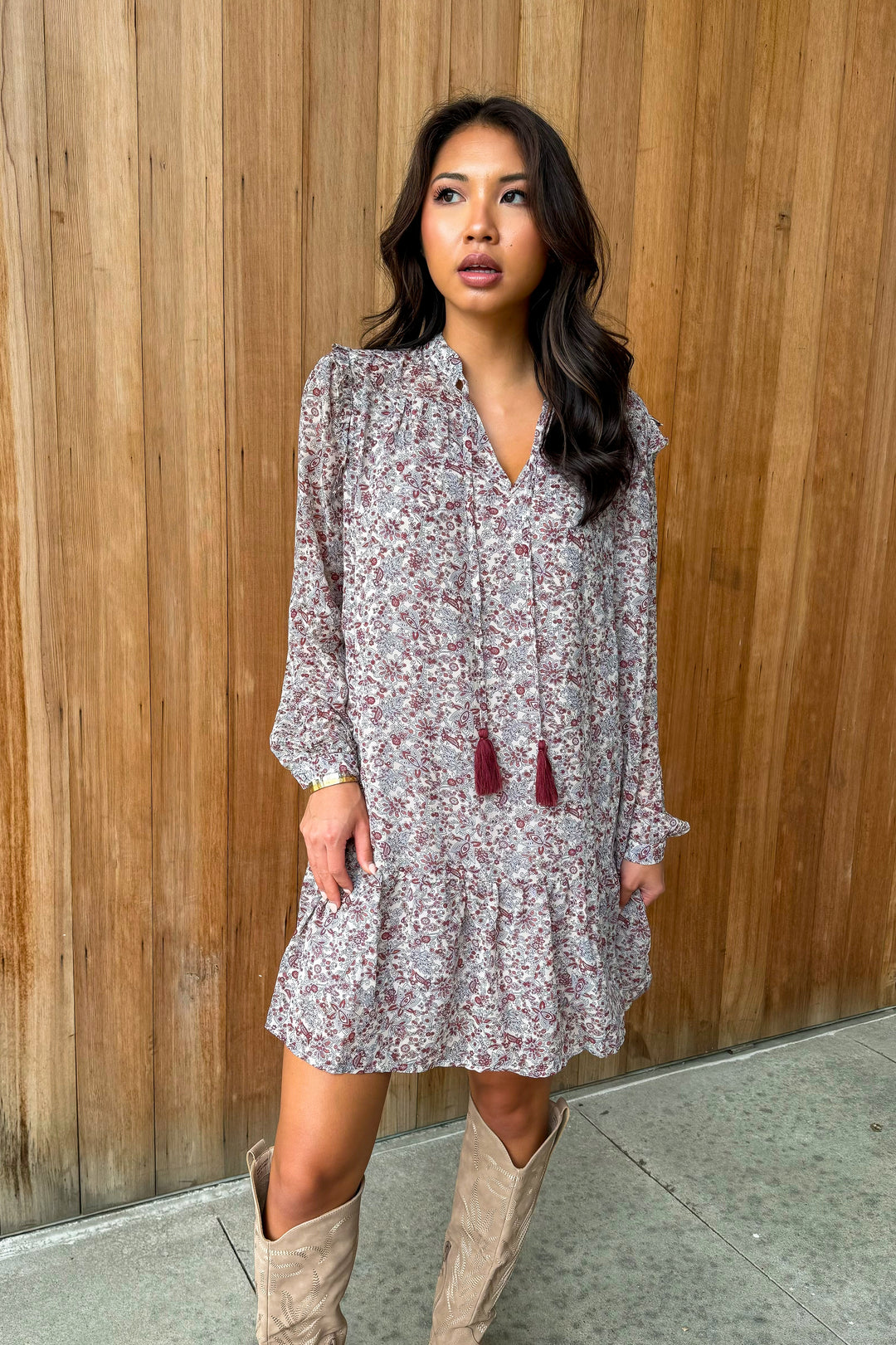 Secret Gardens Floral Long Sleeve Dress