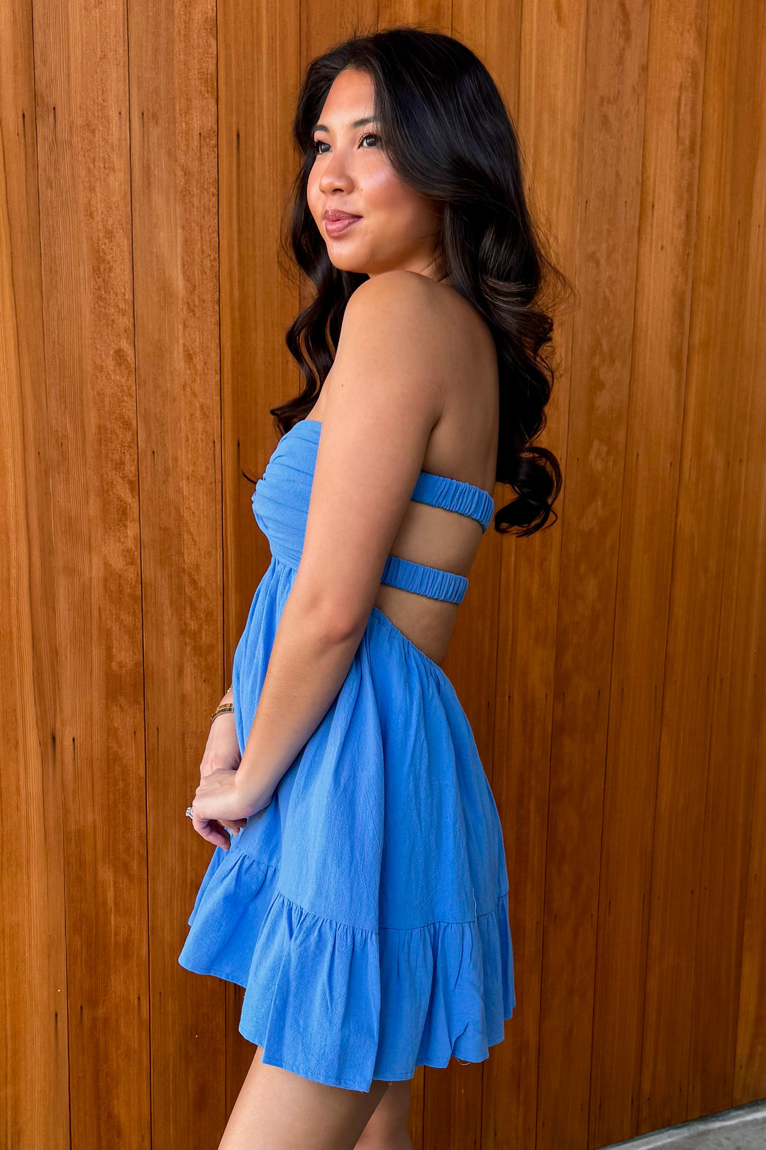 Blooming Confidence Romper Dress - French Blue