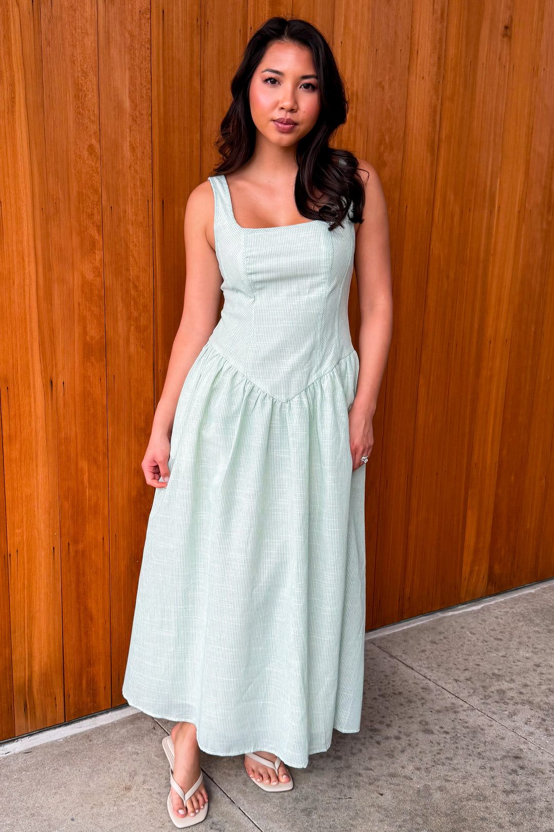 Clean Break Striped Maxi Dress