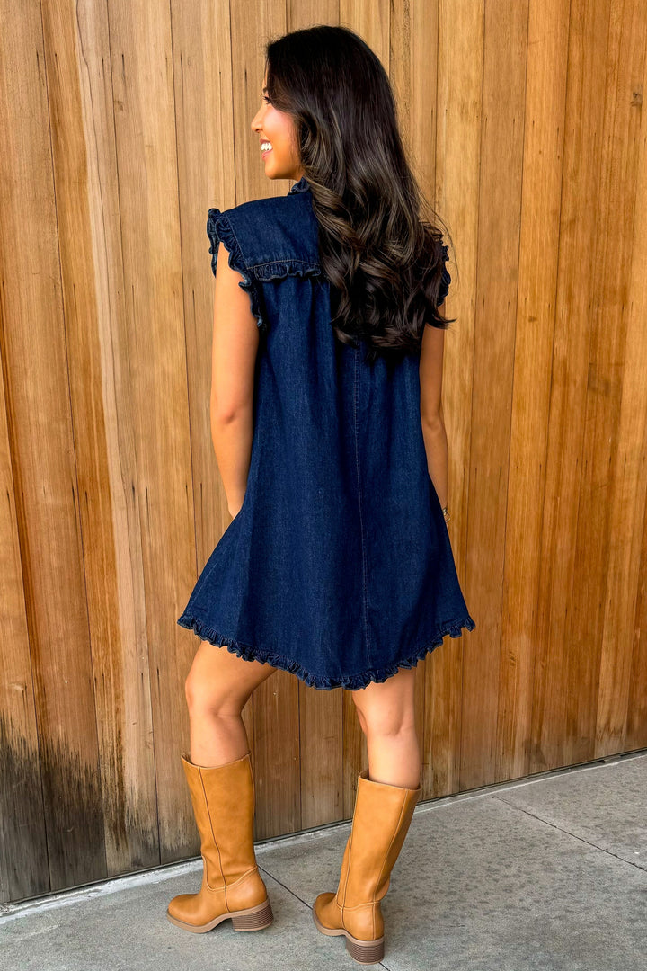 Open Book Denim Dress