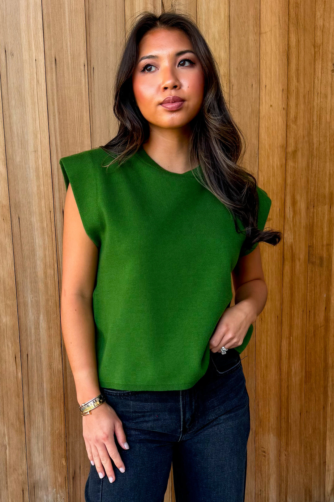 With you Always Knit Top - Fern