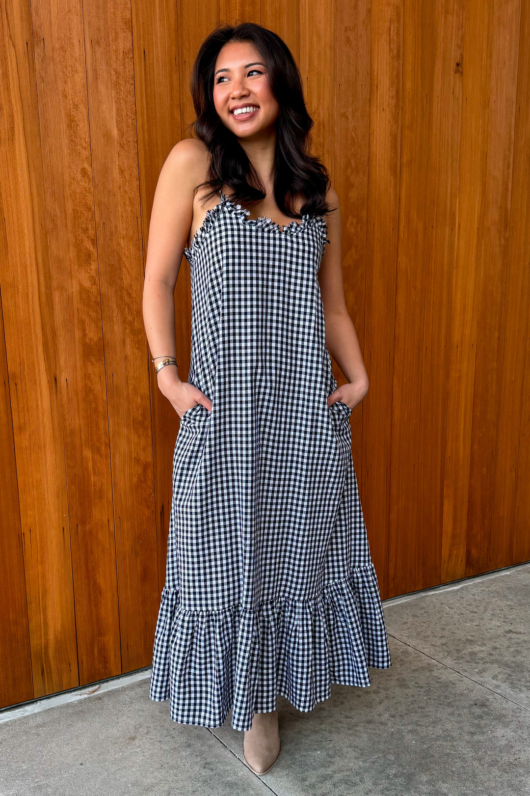 Weekend Love Gingham Maxi Dress