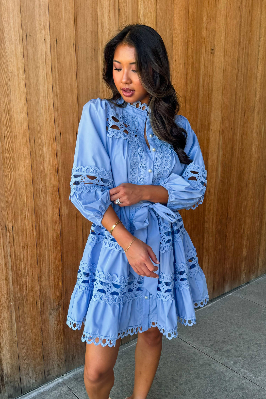 Timeless Elegance Light Blue Lace Dress