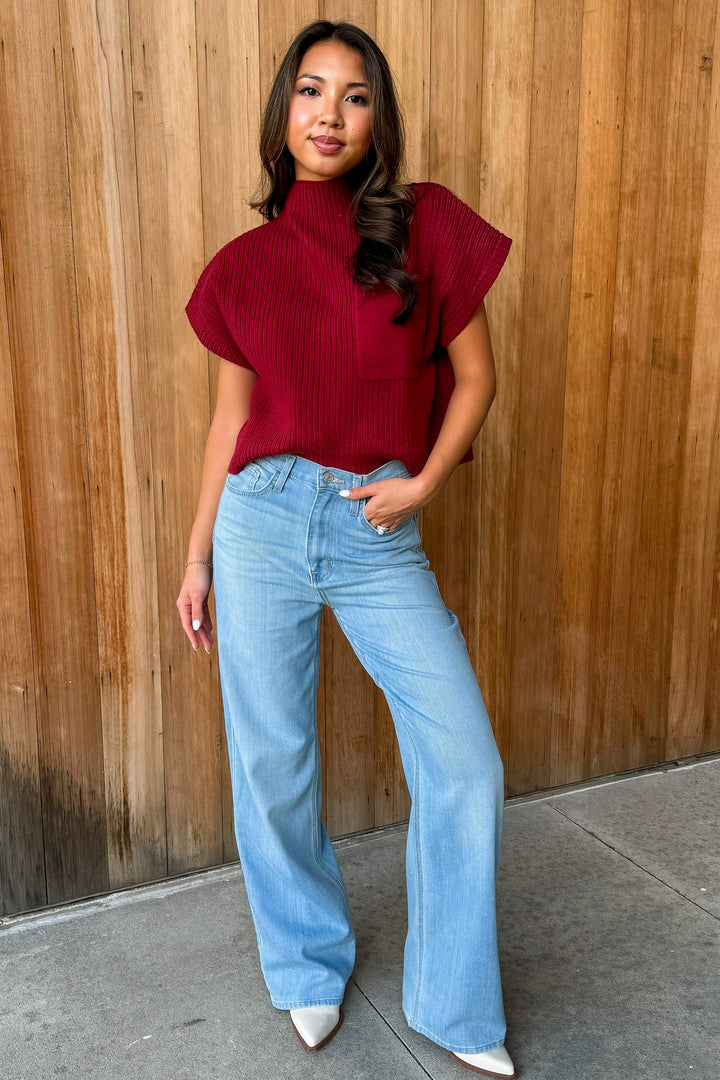 Room For More Ruby Mock Neck Cropped Sweater