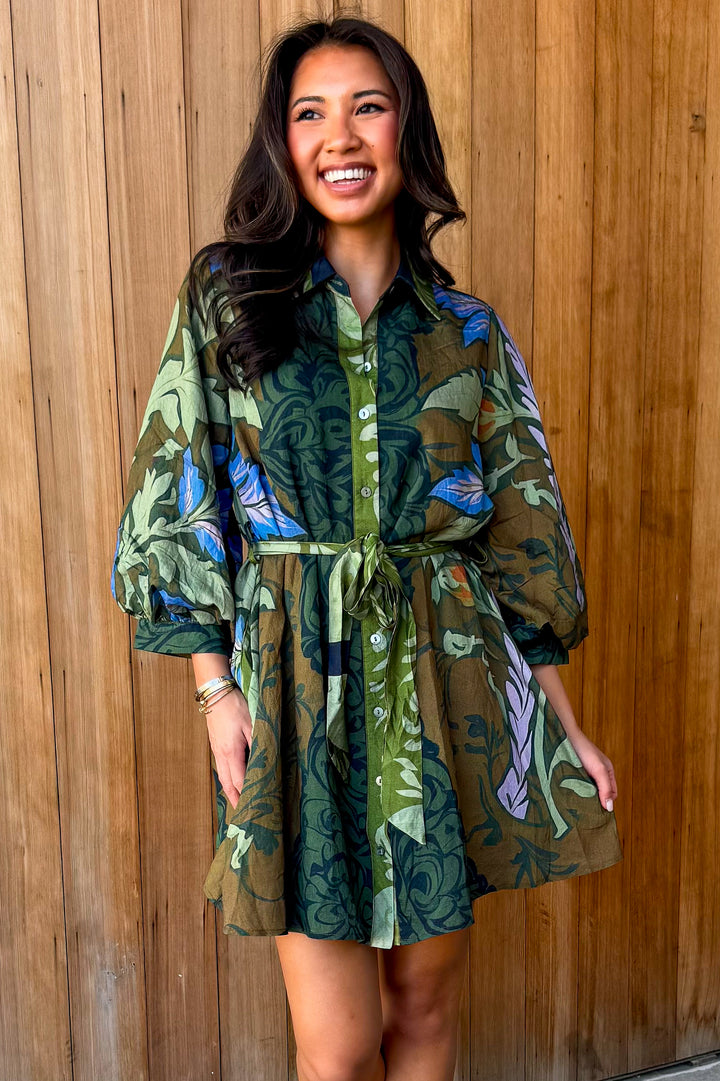 Bold Touch Botanical Print Dress