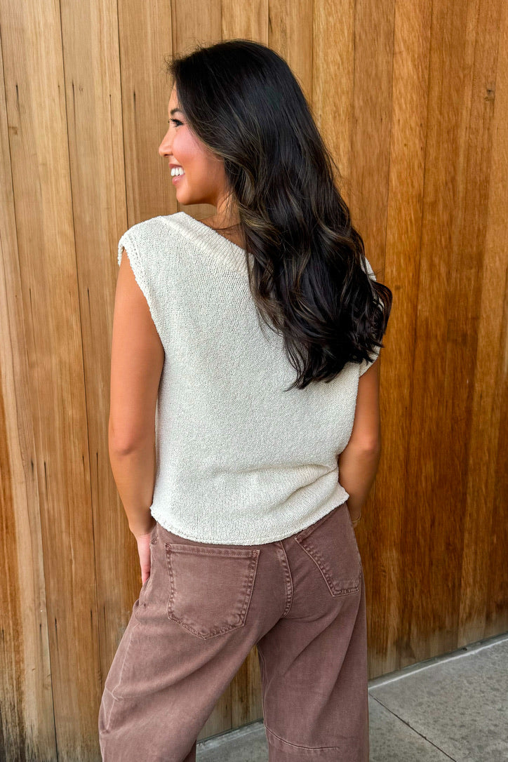 One More Thing Knit Top - Natural