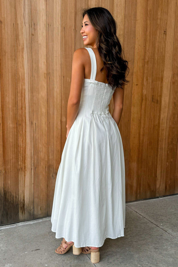 Amalfi Coast Ivory Midi Dress