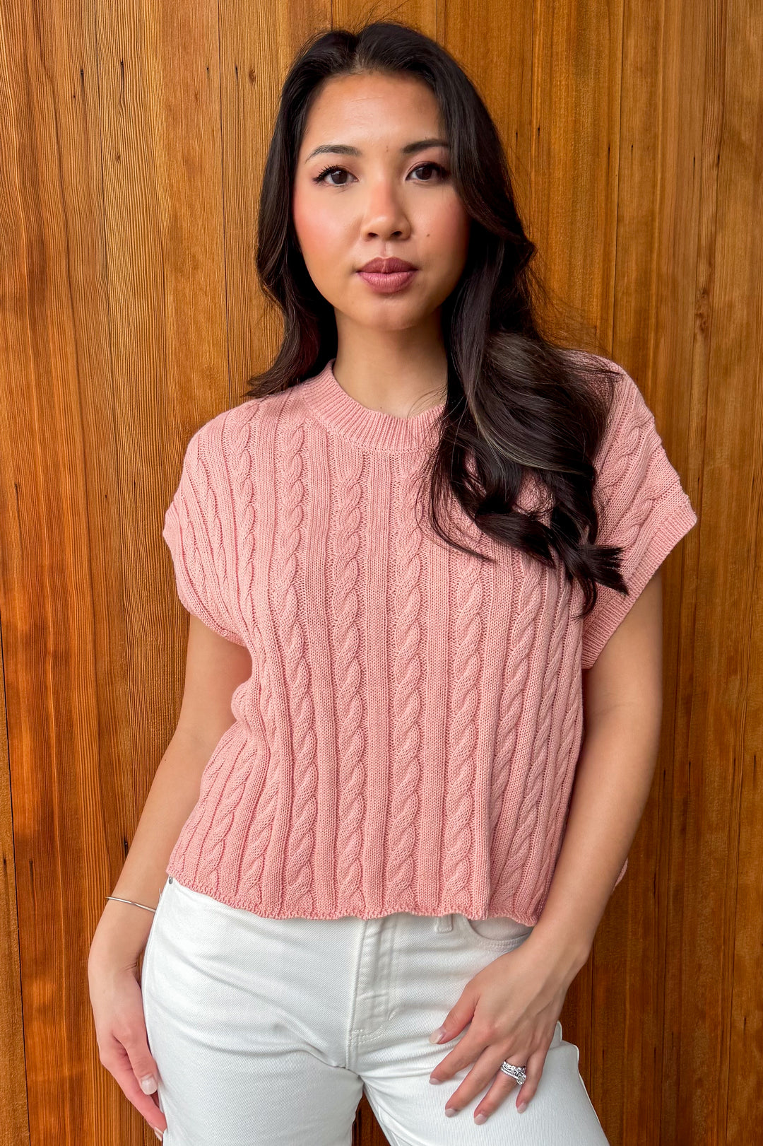 Just Because Sweater Top -Salmon