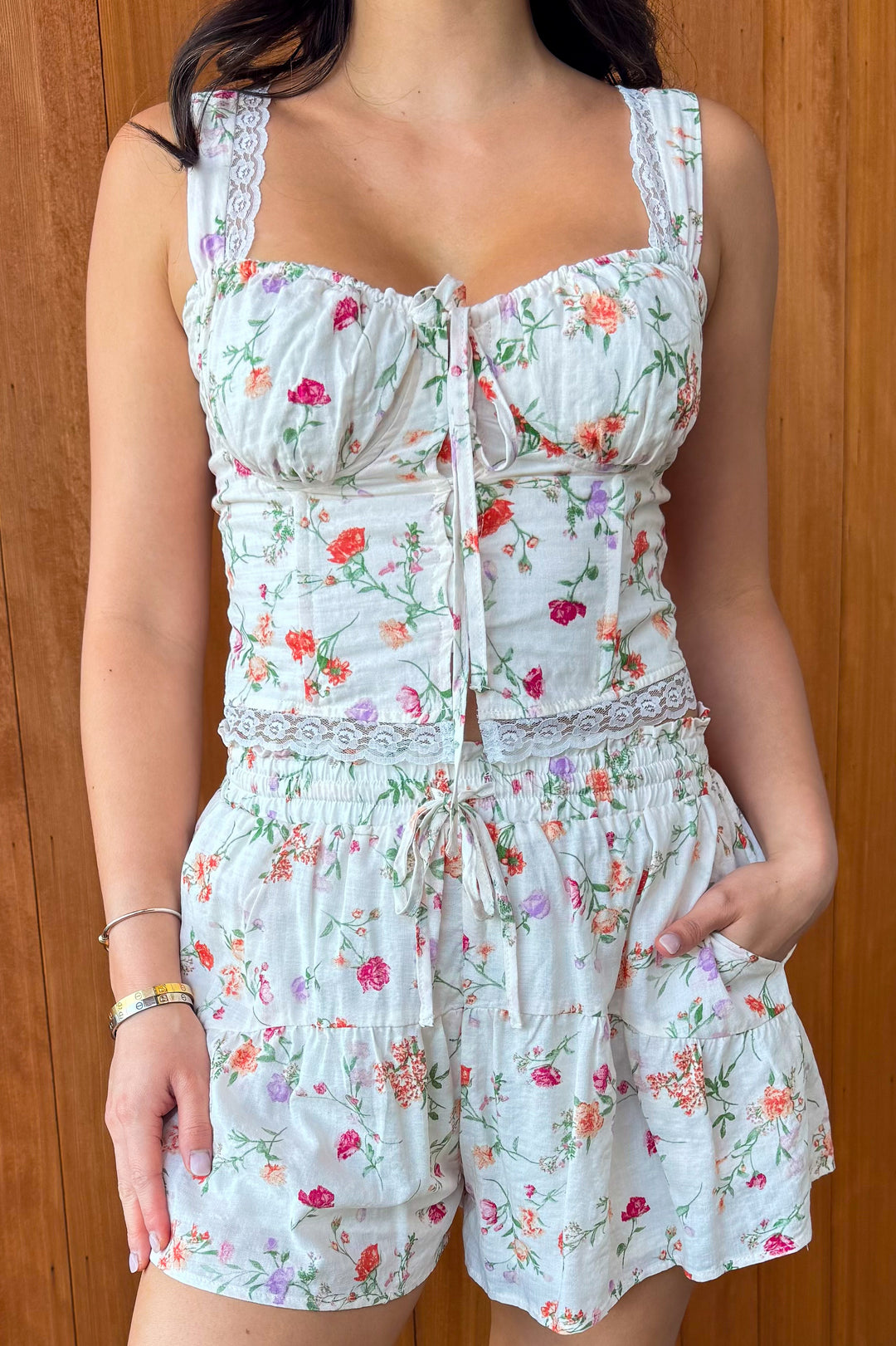Poppy Rose Drawstring Flowy Shorts